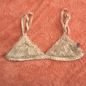 Aerie Lace Silk White Bralette